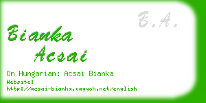 bianka acsai business card